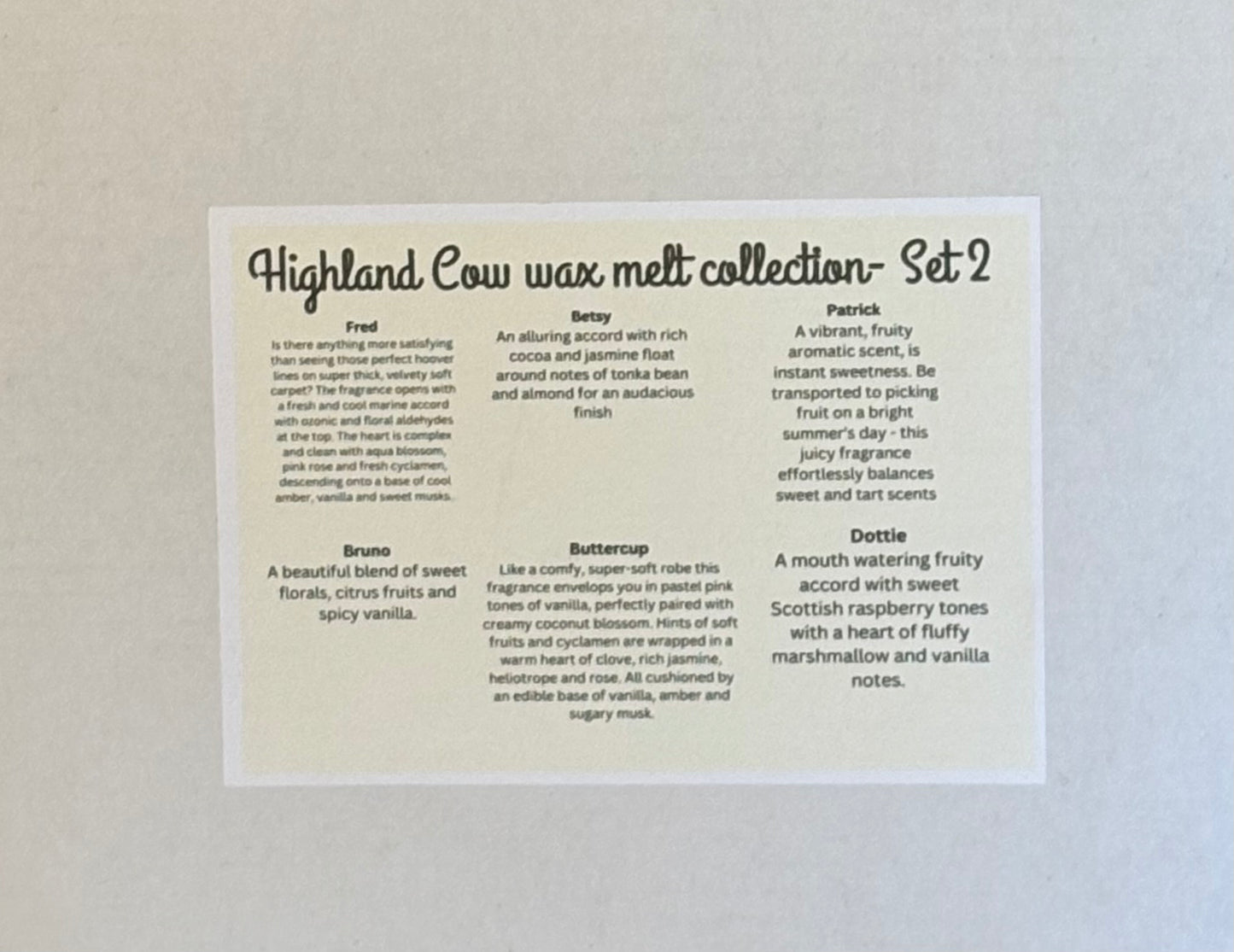 Highland Cow Wax Melt Collection