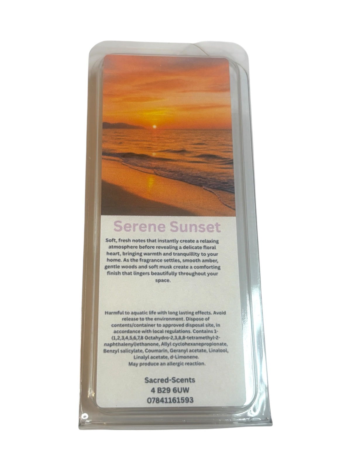 Serene Sunset wax melt clamshell