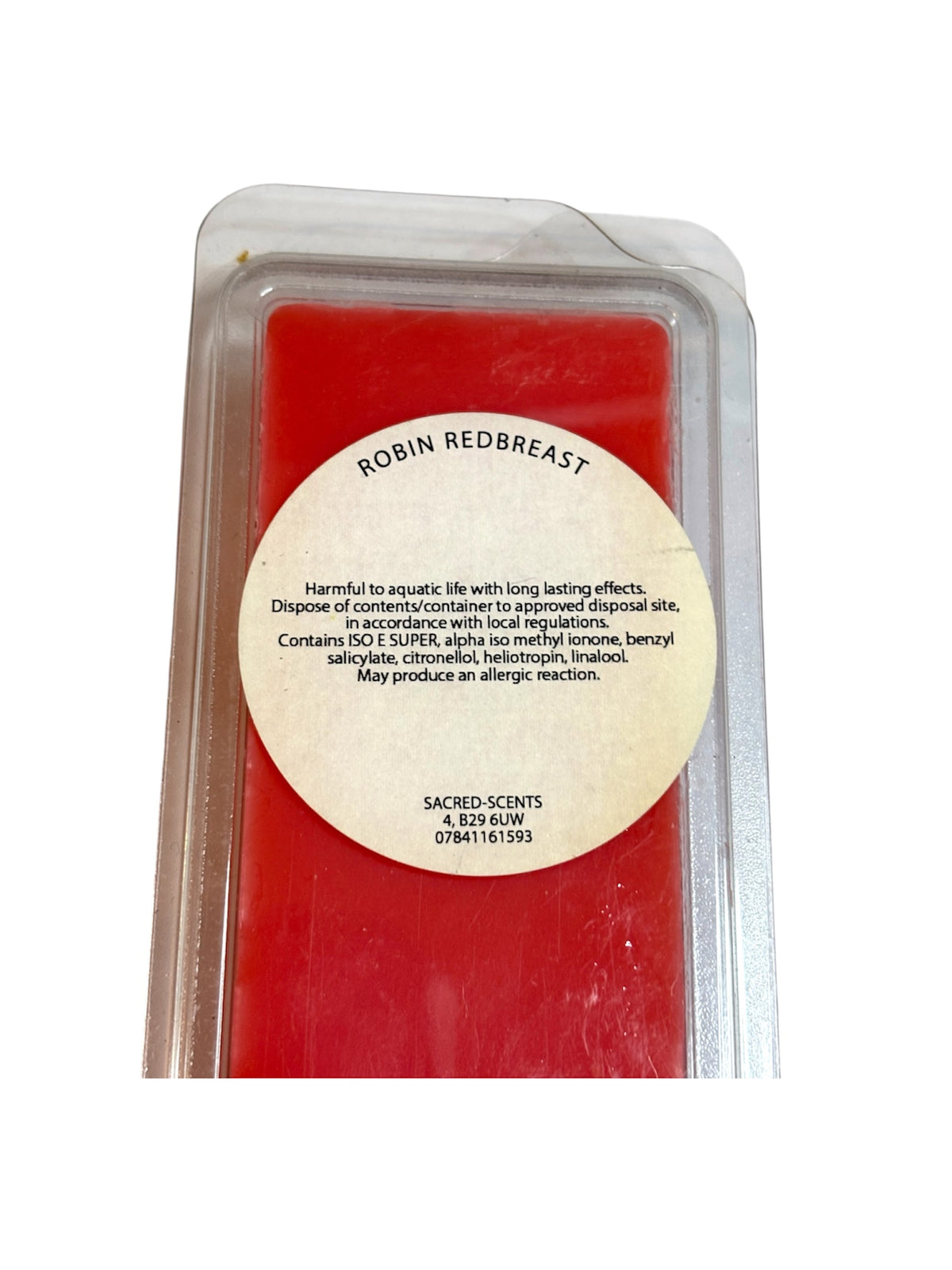 Robin Redbreast Christmas Wax Melt Clamshell