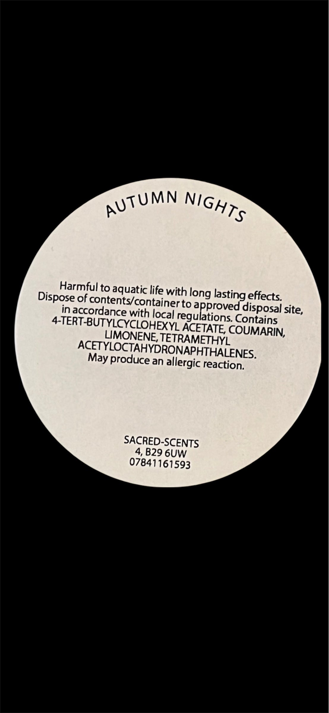 Autumn Nights wax melt clamshell