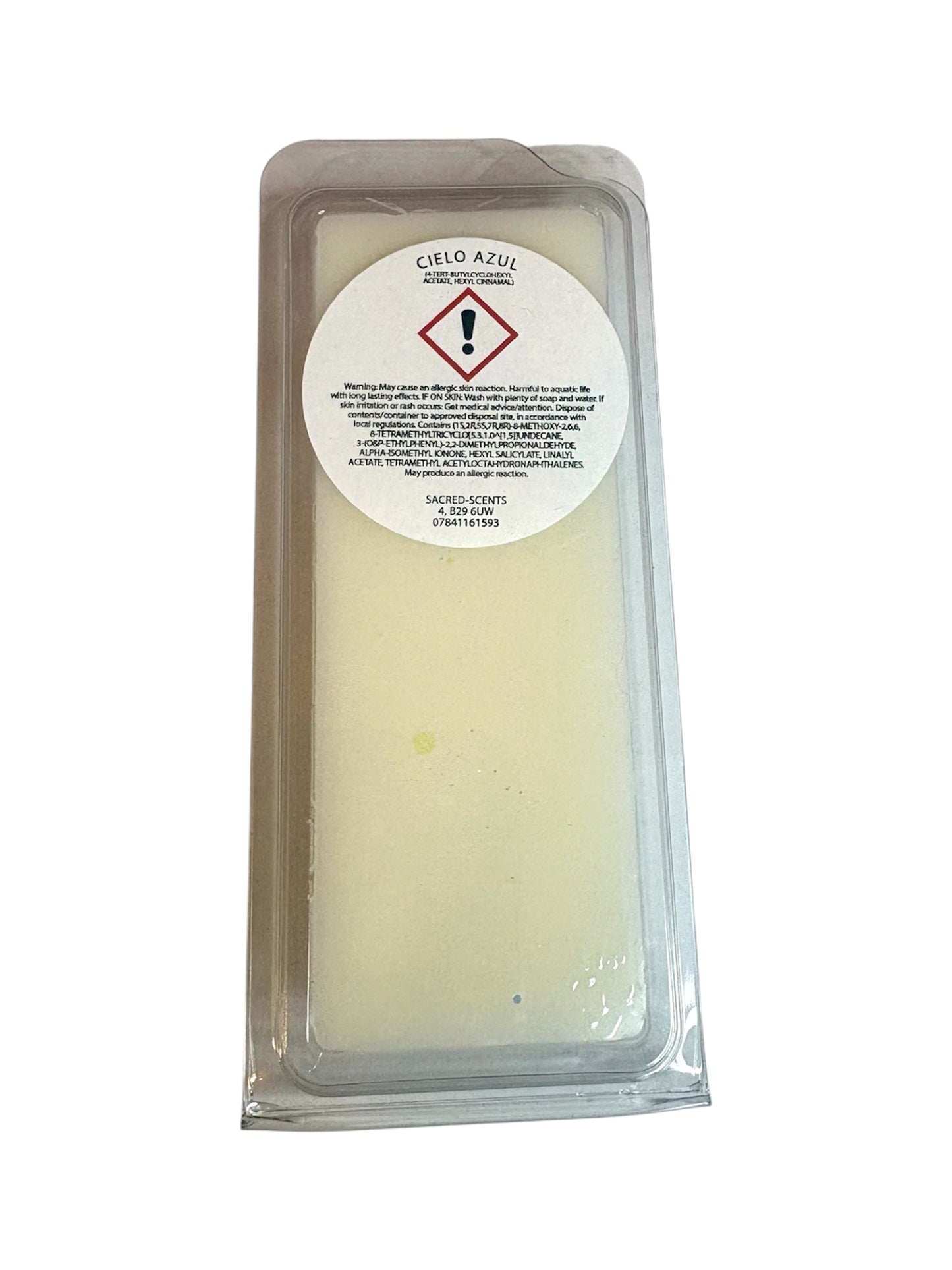 Cielo Azul wax melt clamshell