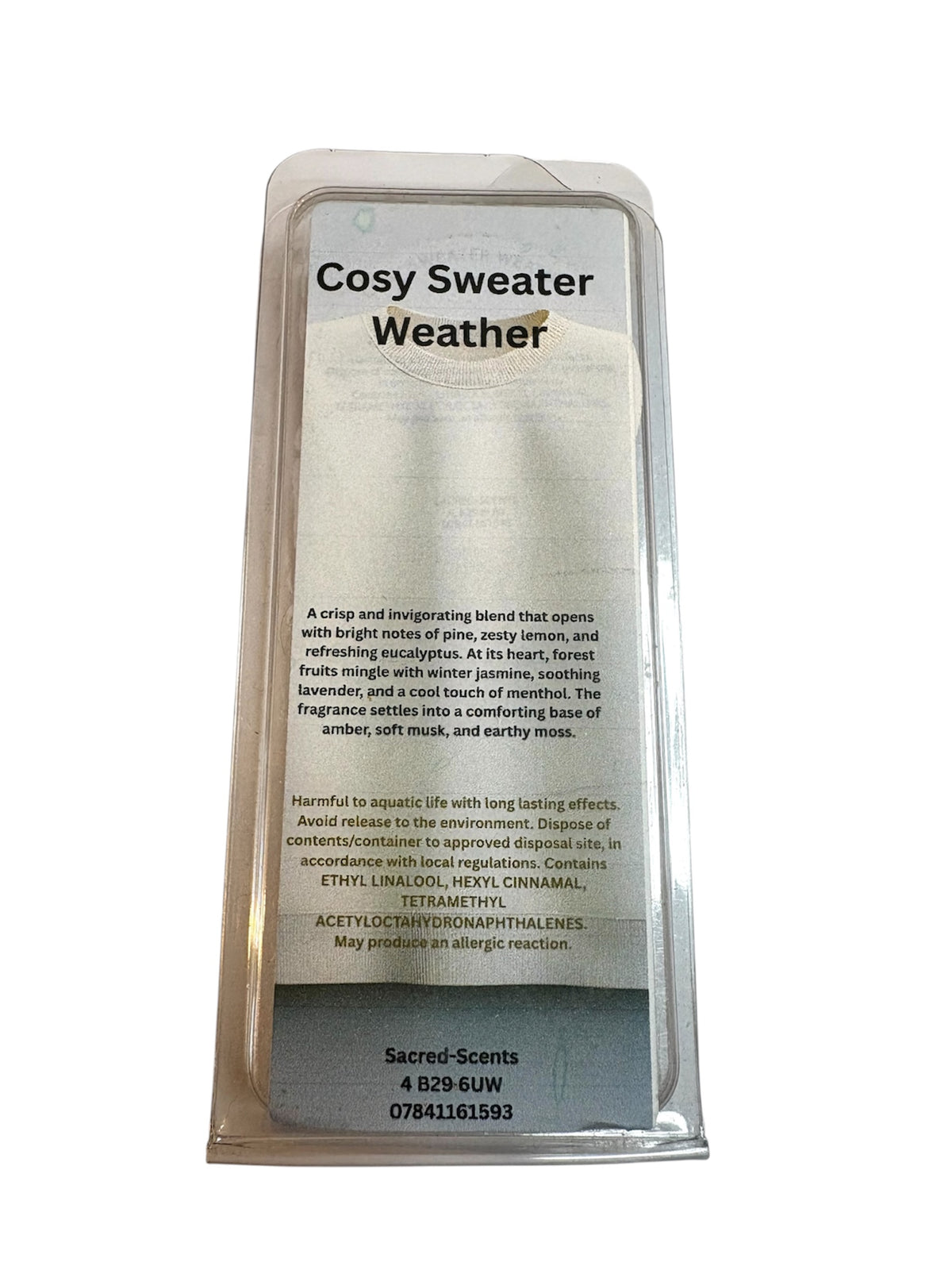 Cosy Sweater Weather wax melt clamshell