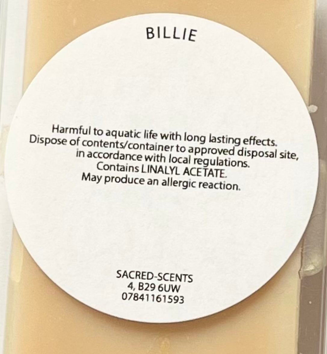 Billie Wax Melt clamshell