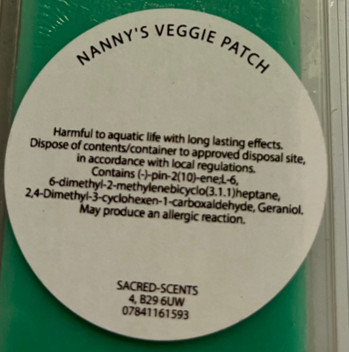 Nanny's Veggie Patch Wax Melt Clamshell