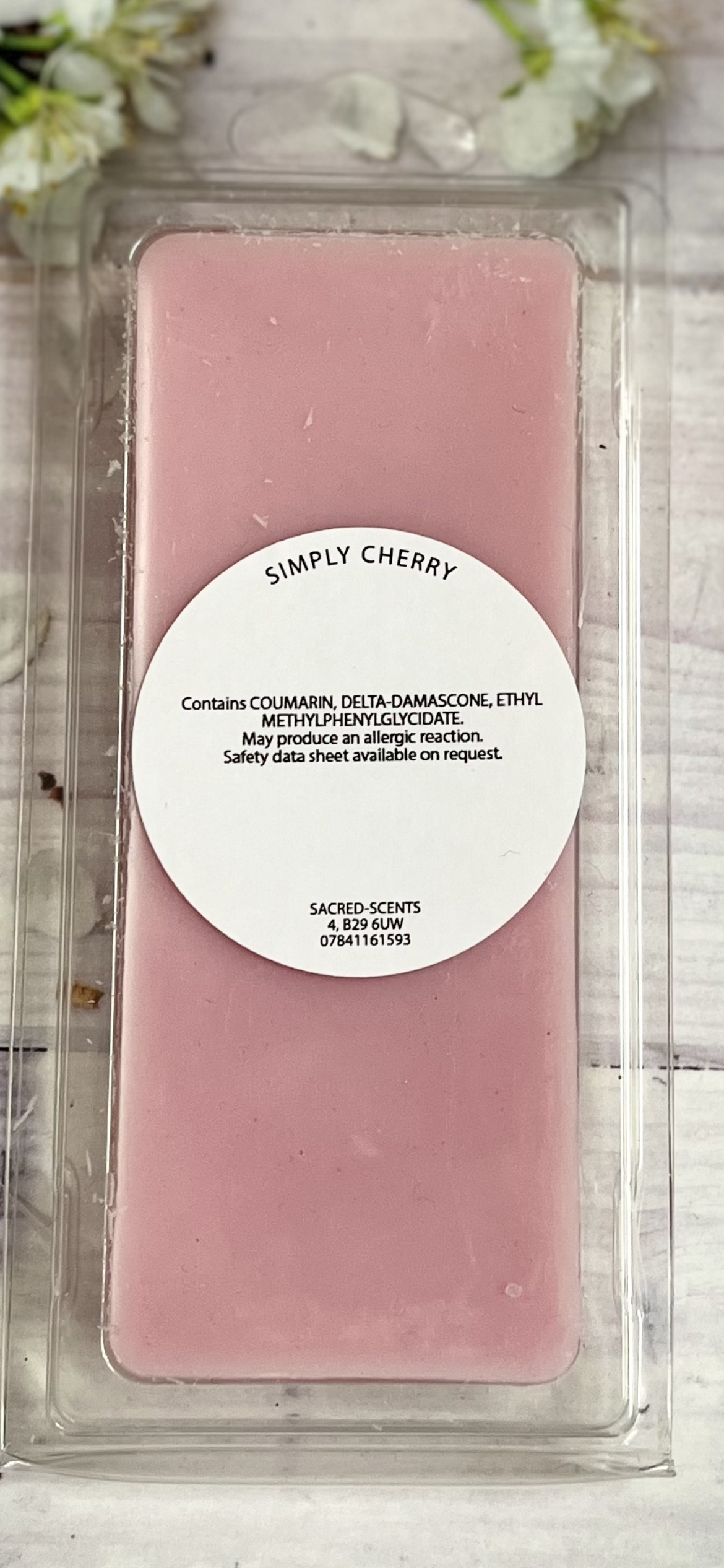 Simply Cherry wax melt clamshell