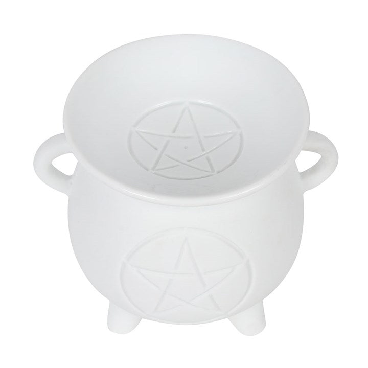 White Pentagram Cauldron Burner