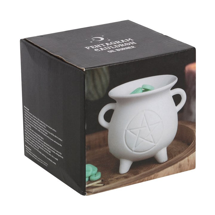 White Pentagram Cauldron Burner