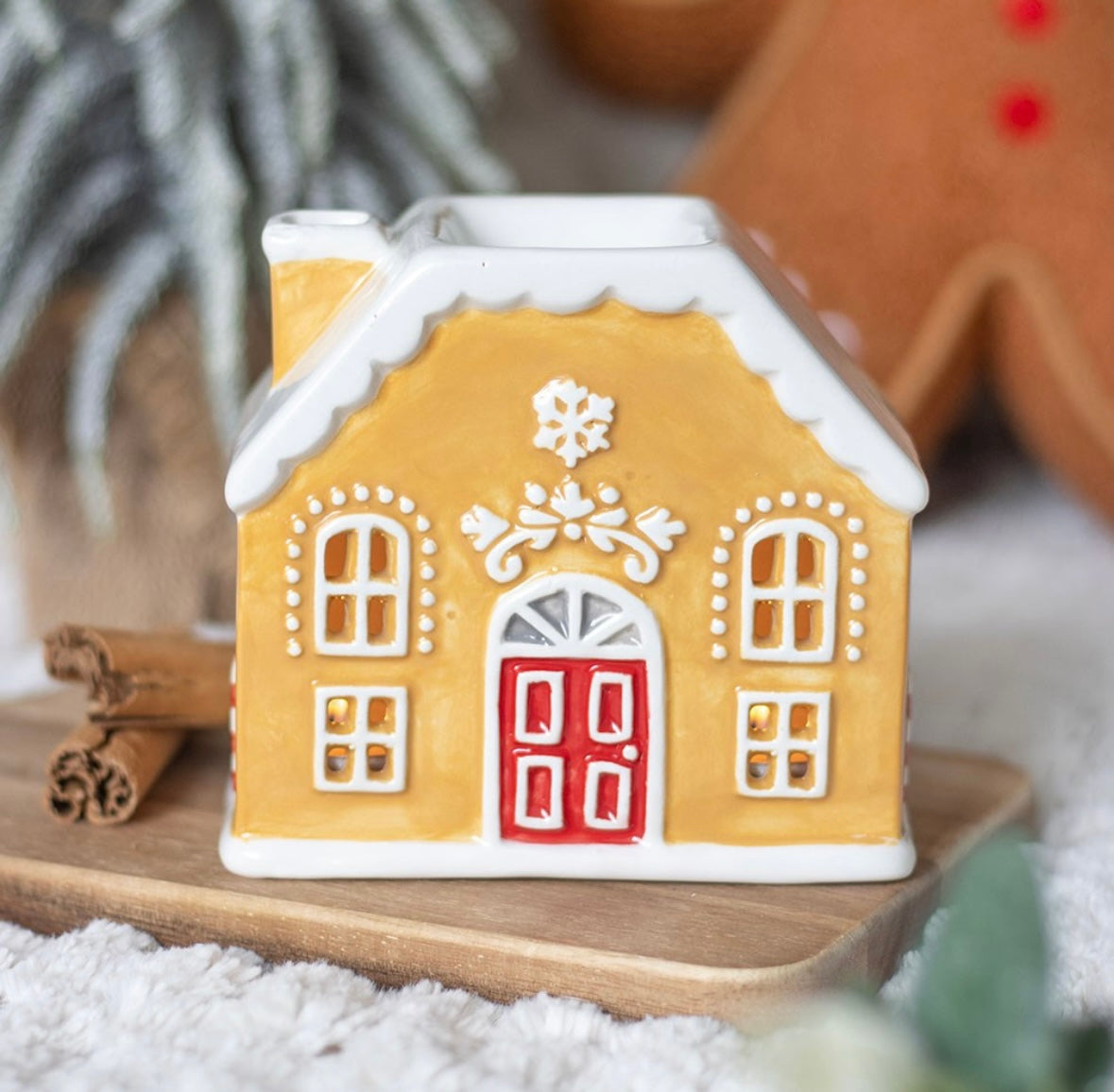 Candy Cane Gingerbread House Burner