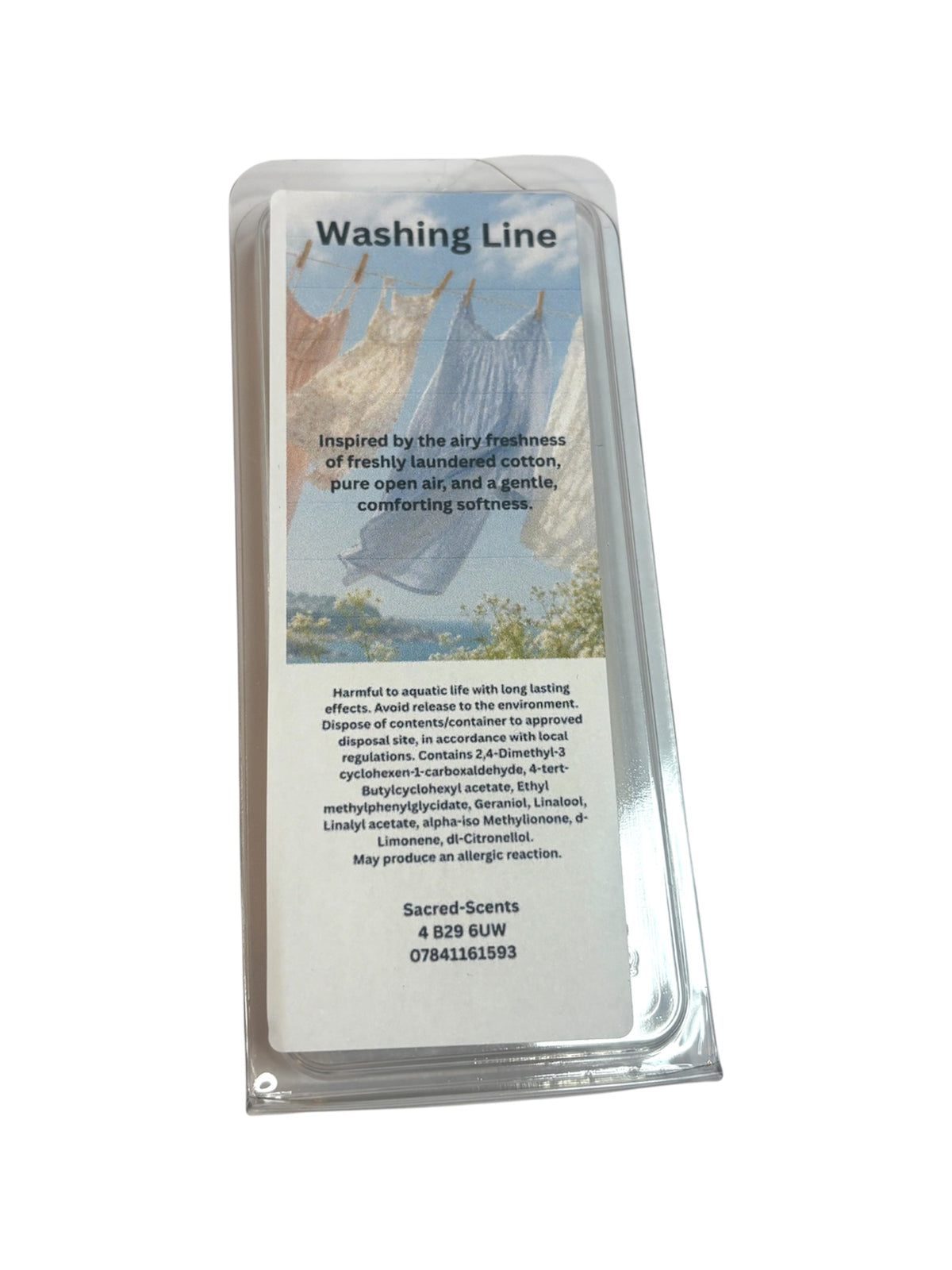 Washing Line wax melt clamshell