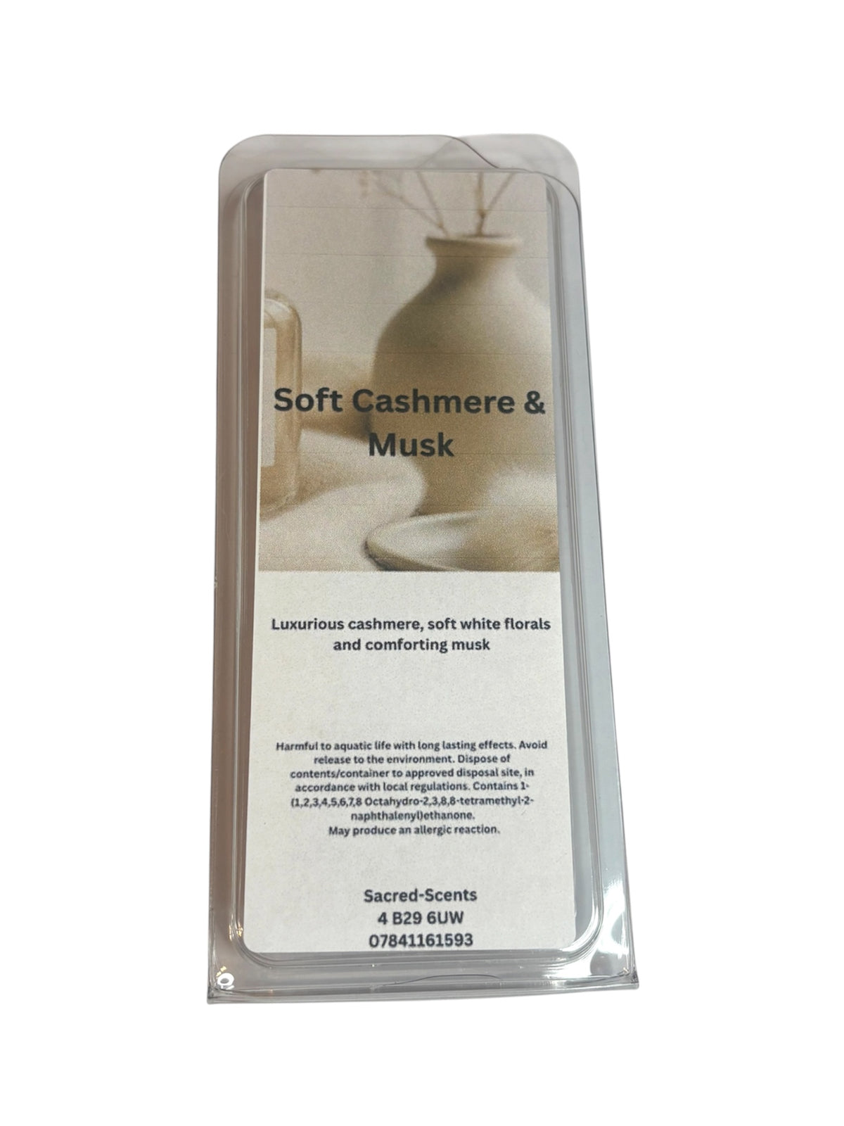 Soft Cashmere & Musk wax melt clamshell