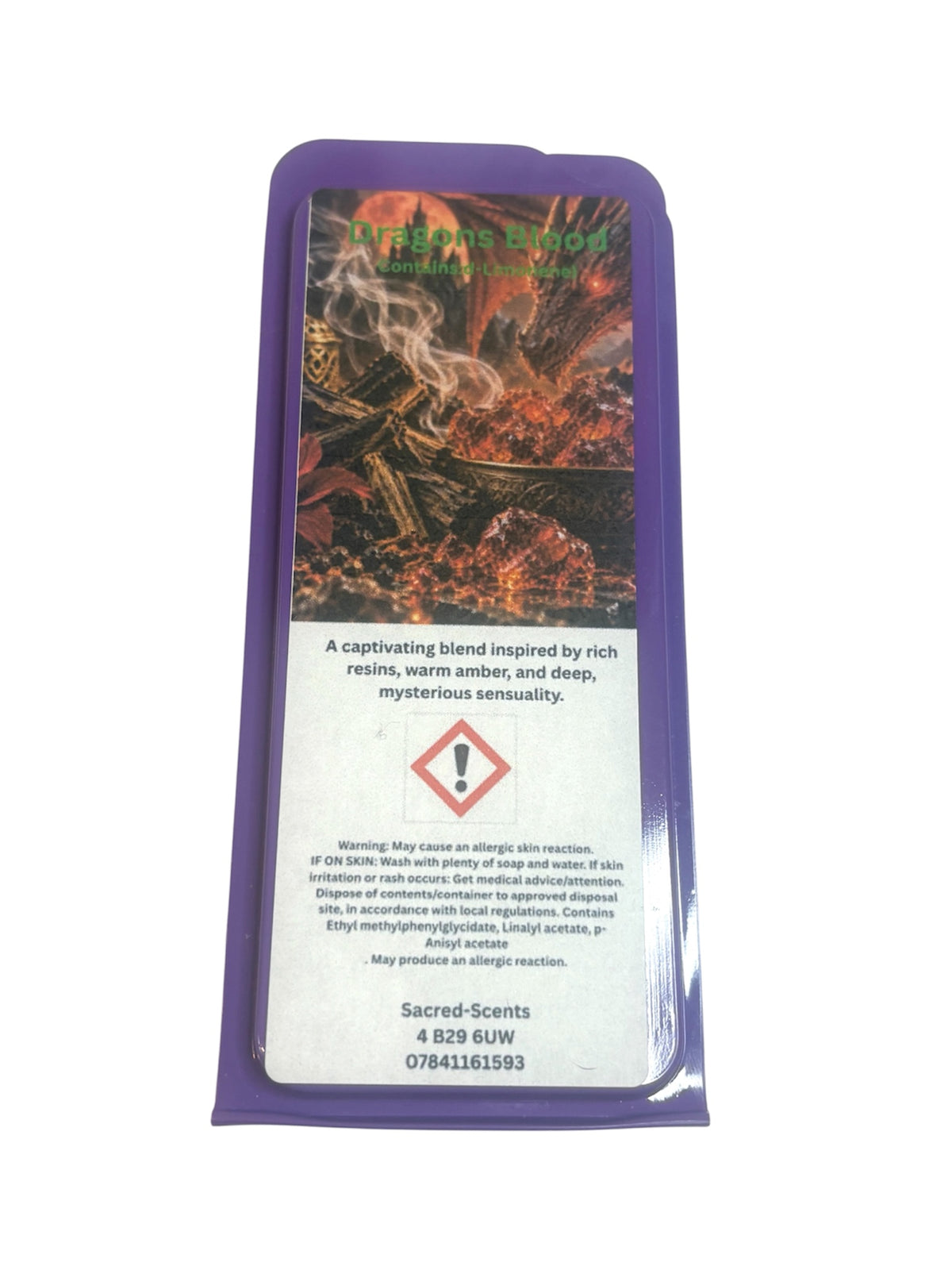 Dragons Blood wax melt clamshell