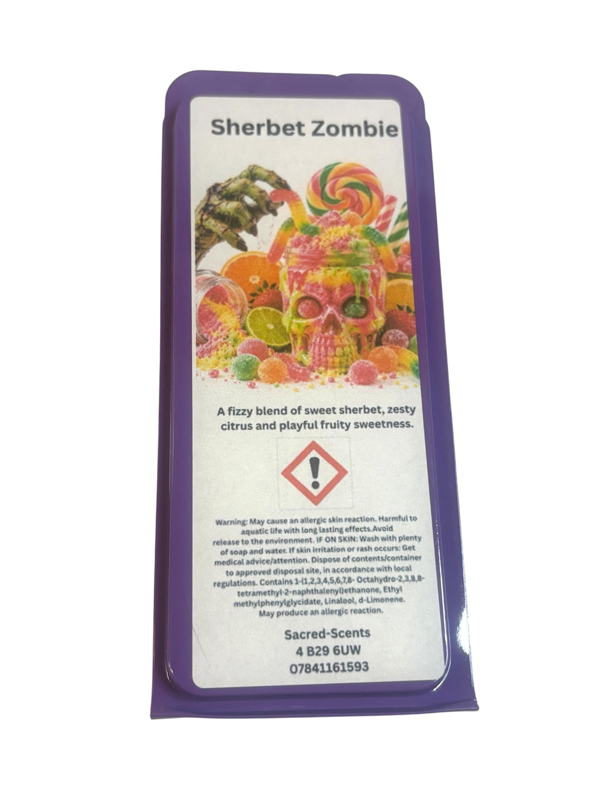 Sherbet Zombie wax melt clamshell