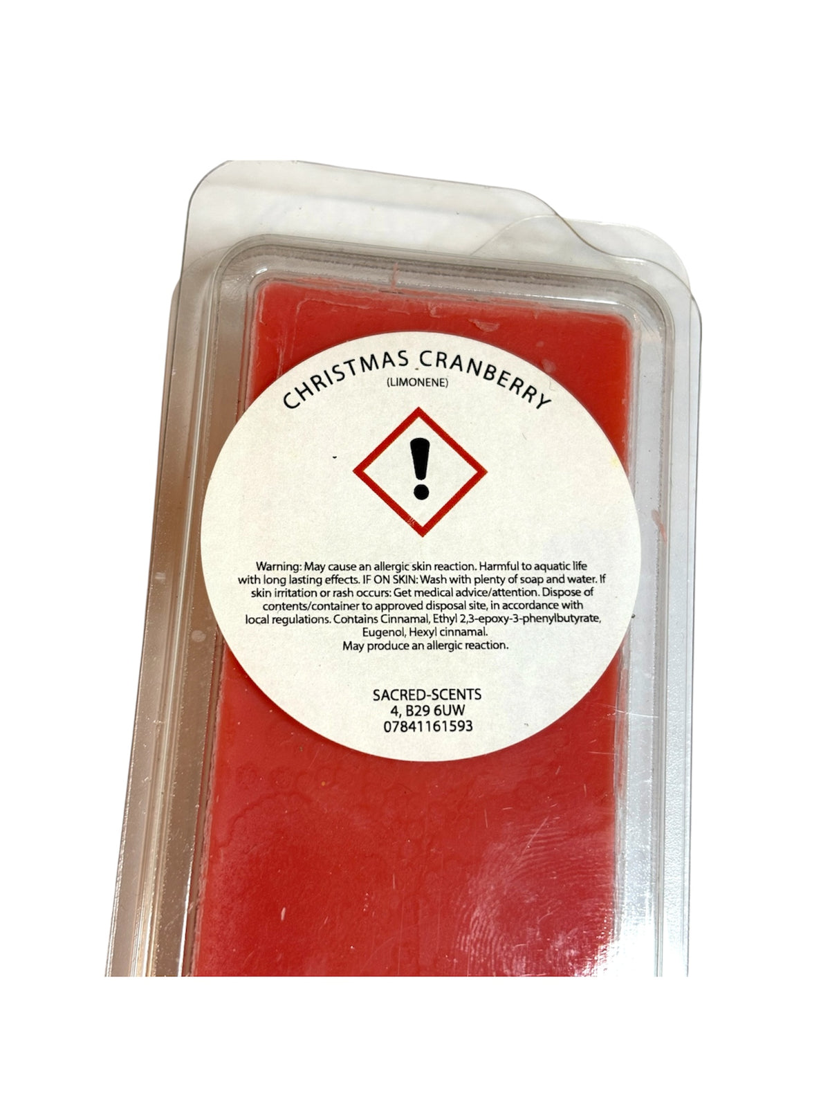 Christmas Cranberry Christmas Wax Melt Clamshell