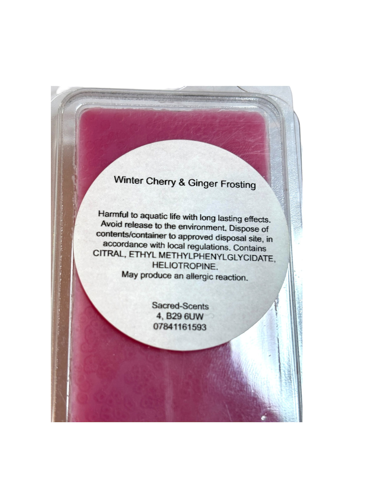 Winter Cherry & Ginger Frosting Christmas Wax Melt Clamshell