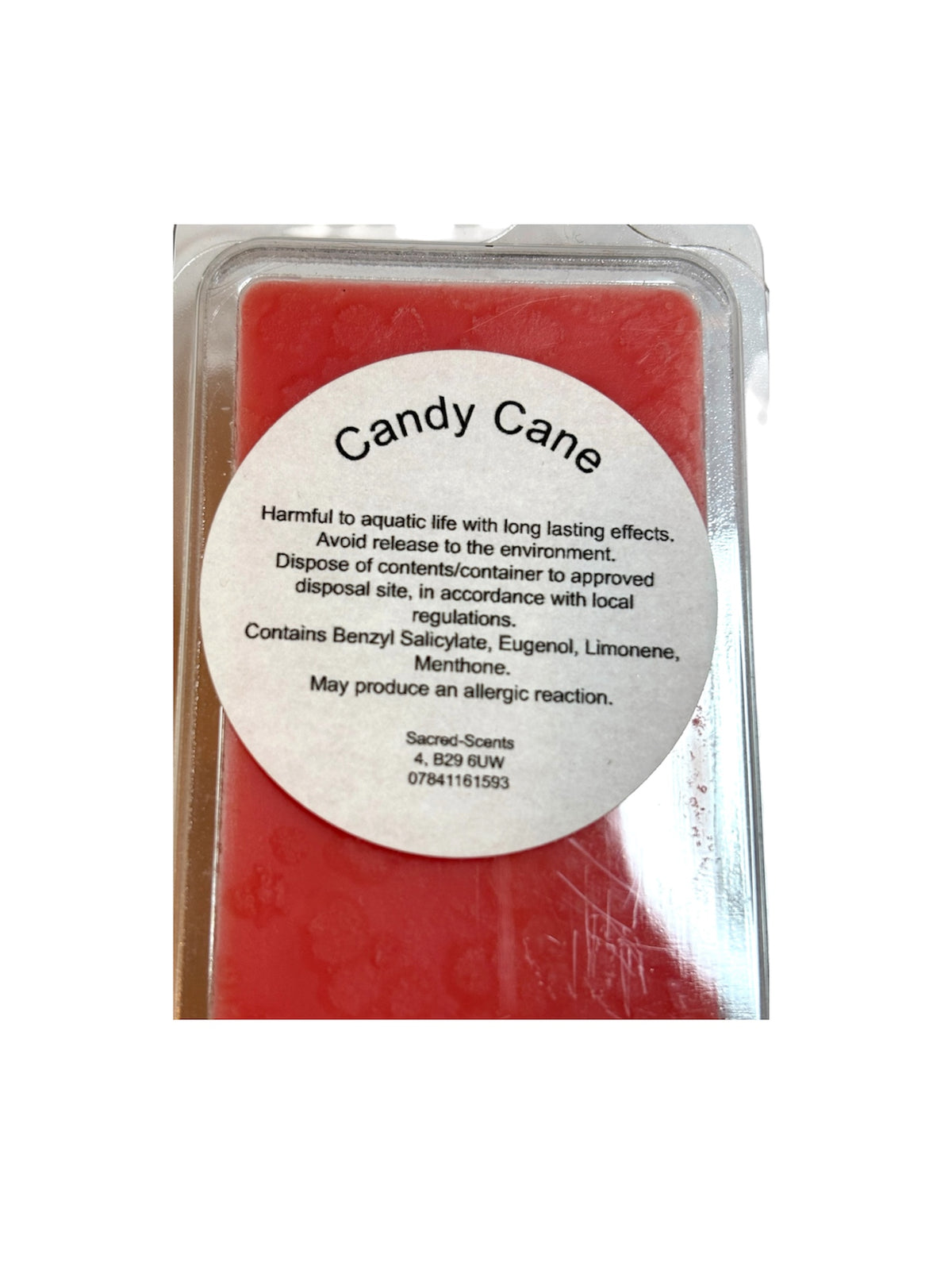 Candy Cane Christmas Wax Melt Clamshell