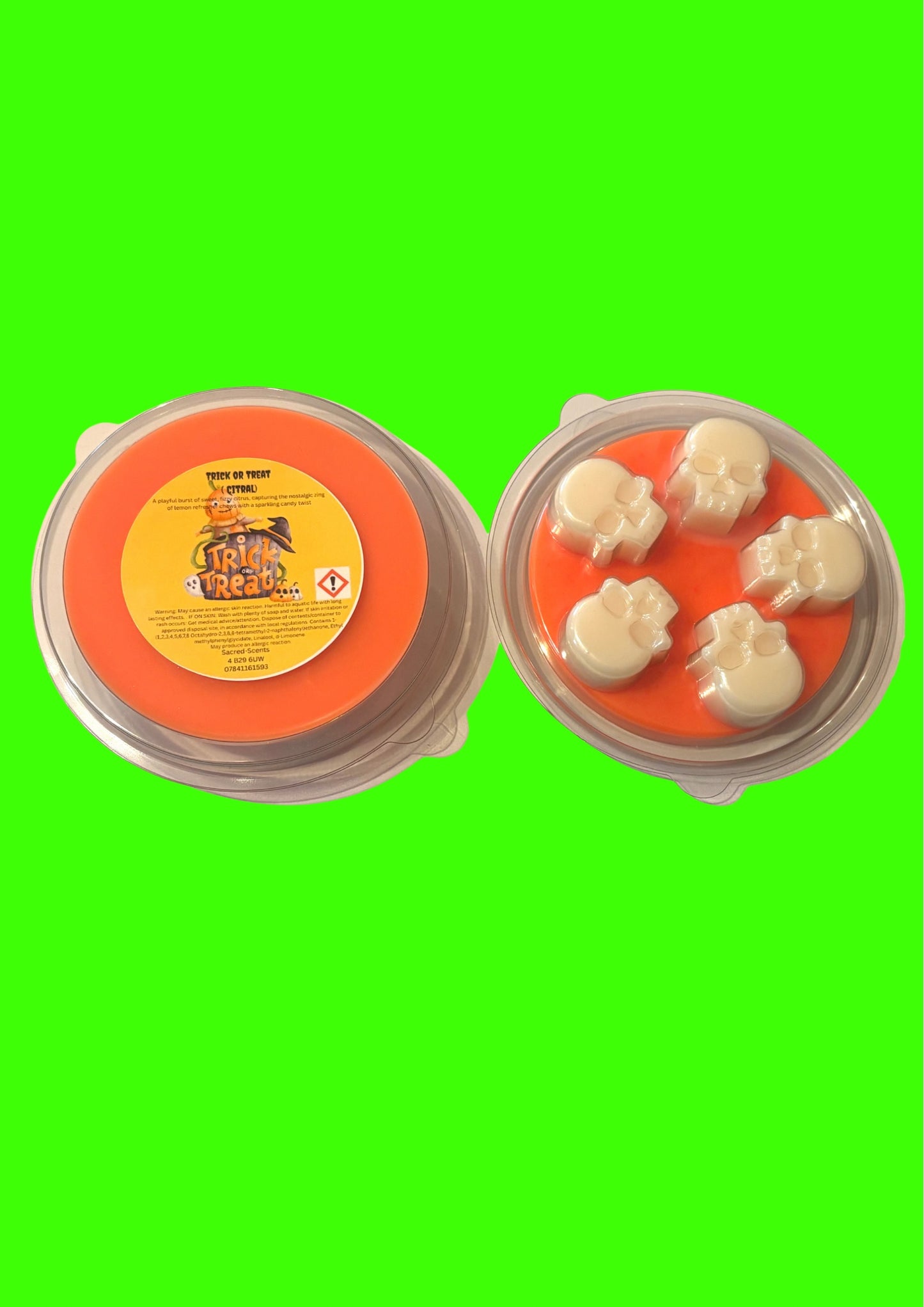 Halloween skull wax melt Deli pots