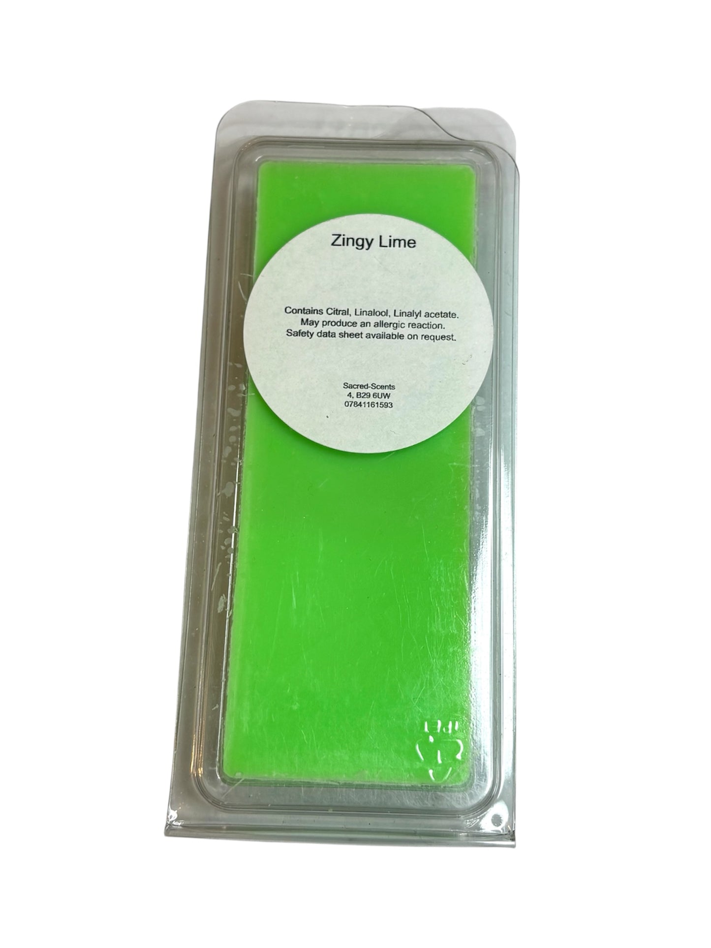 Zingy Lime wax melt clamshell