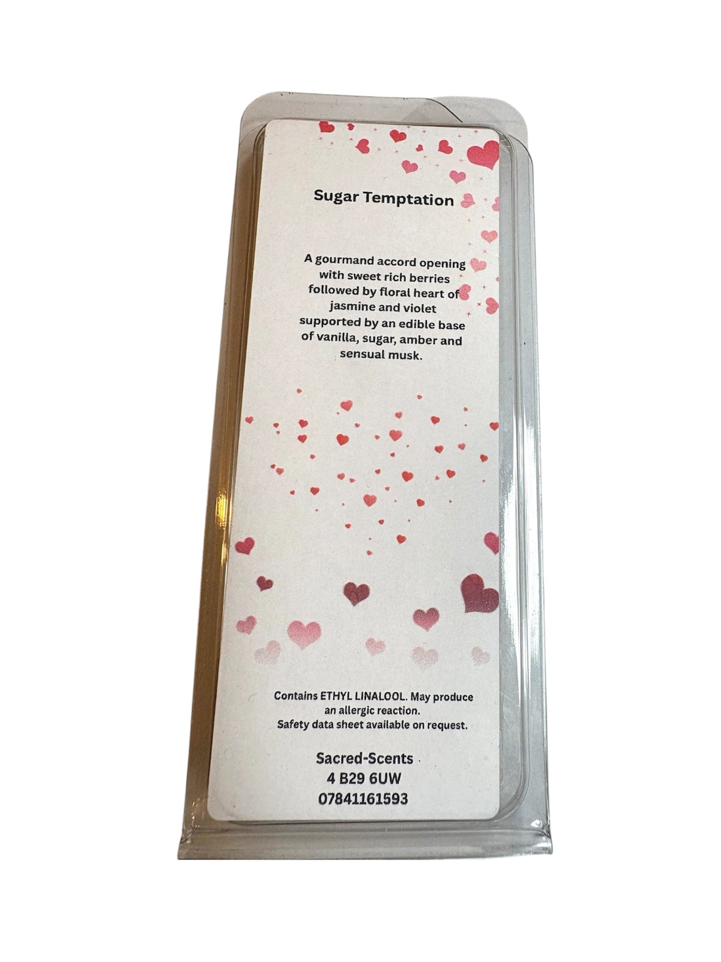 Sugar Temptation wax melt clamshell