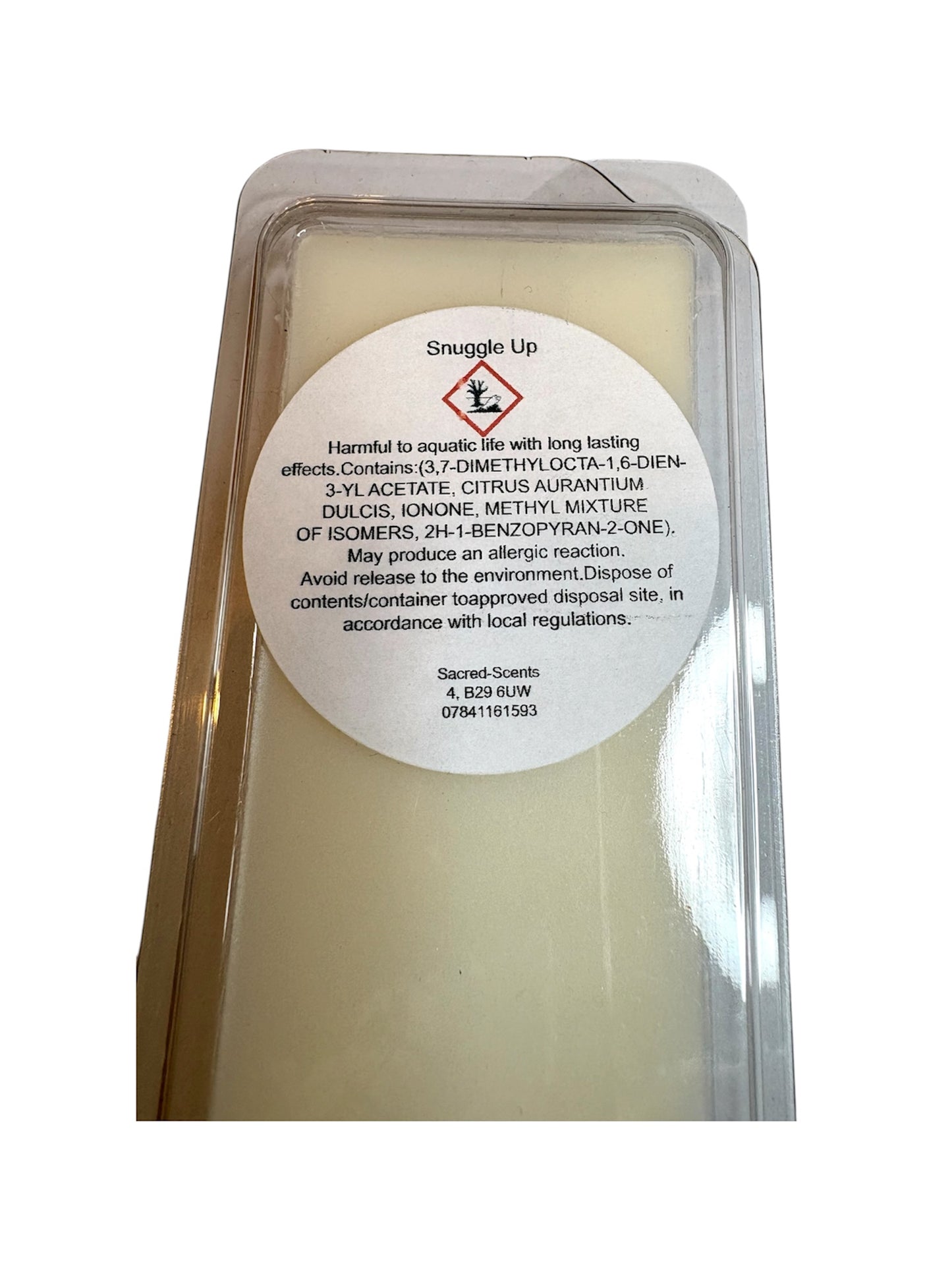 Snuggle Up wax melt clamshell