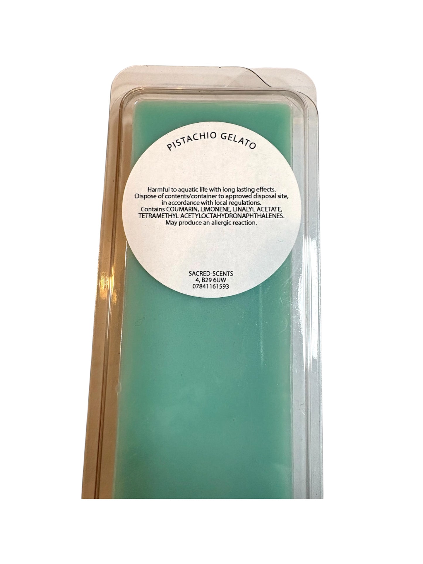 Pistachio Gelato wax melt clamshell