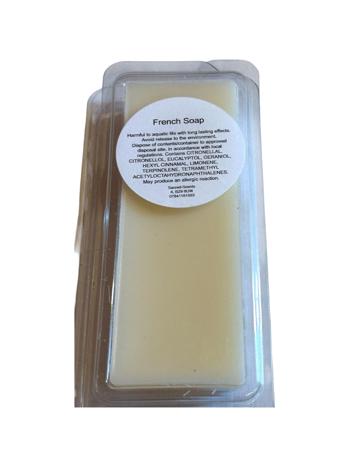 French Soap wax melt clamshell